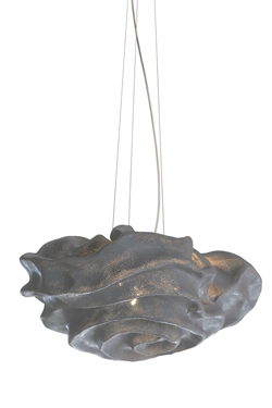 Grande suspension fleur grise en tissu Simetech Nevo