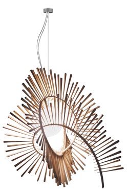 Grande suspension hippocampe en bois de frêne Aimei