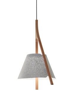 Cambo white and wood pendant lamp - Pendants by Arturo Alvarez