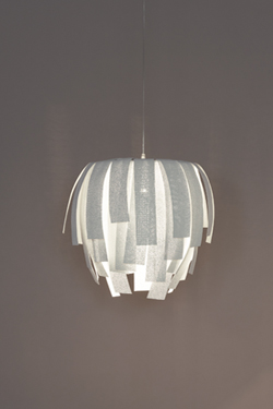 Large pendant in off-white Simetech fabric Luisa