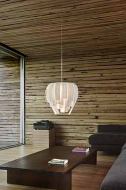 Large pendant in off-white Simetech fabric Luisa