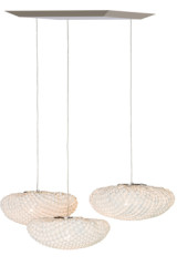 Large triple pendant in white Simetech painted fabric Tati - Pendants by Arturo Alvarez