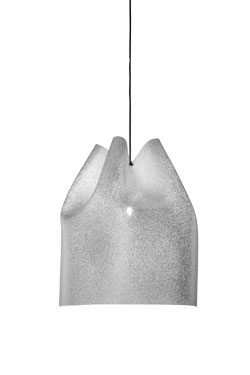 Large, wide white steel mesh pendant Agasallo  - Pendants by Arturo Alvarez