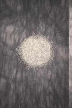 Pili white pendant in painted steel wire 40cm - Pendants by Arturo Alvarez
