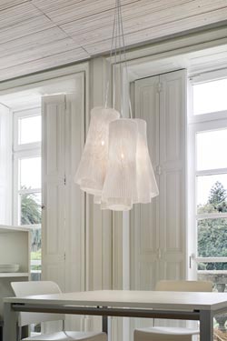 Tempo Andante white flared pendant lamp
