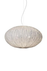 White round pendant in pleated and painted fabric Coral - Pendants by Arturo Alvarez
