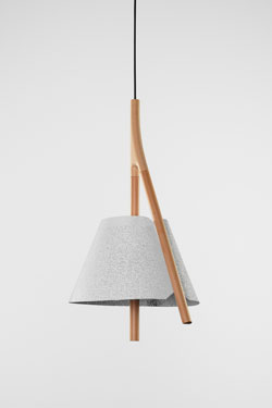 Suspension blanche et bois Cambo