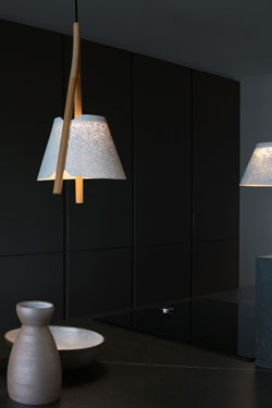 Suspension blanche et bois Cambo