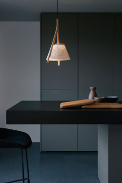 Suspension blanche et bois Cambo