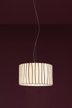 Suspension en verre opaque blanc Curvas 