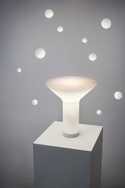 White glass table lamp Era