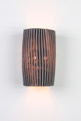 Gea wall lamp in pleated gray fabric Simetech - Wall lights by Arturo Alvarez