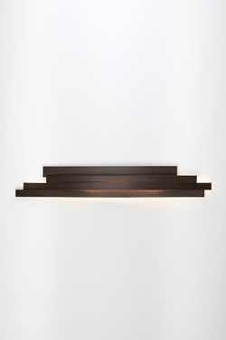 Li long and large brown pressed cellulose LED wall lamp  - Wall lights by Arturo Alvarez