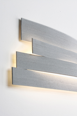 Li long wall lamp in white pressed cellulose
