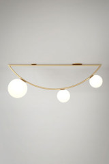 Geometric Art Deco ceiling light in a golden arc Girlande 317  - Ceiling lights by Atelier Areti