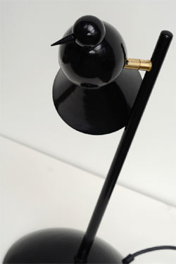 Alouette design black desk lamp with straight foot