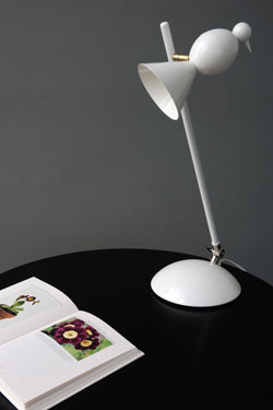Alouette white tilting design desk lamp