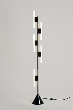 Lampadaire noir Design 5 tubes lumineux - Lampadaire by Atelier Areti