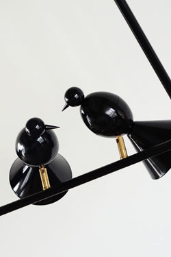 Alouette pendant light design black 3 birds