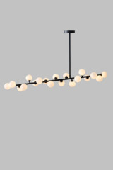 Black pendant lamp and opal glass Mimosa - Pendants by Atelier Areti