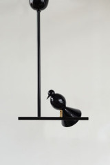 Black metal pendant lamp Alouette on its branch - Pendants by Atelier Areti