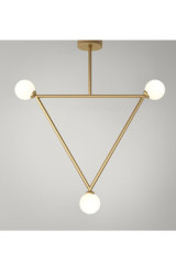 Contemporary 3-light pendant lamp in gold triangle - Pendants by Atelier Areti