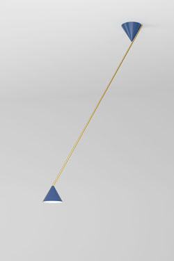 Large diagonal pendant lamp with blue cones Hat light 444 - Pendants by Atelier Areti
