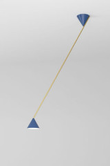 Large diagonal pendant lamp with blue cones Hat light 444 - Pendants by Atelier Areti