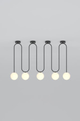 Motive 422 undulating pendant lamp in black metal - Pendants by Atelier Areti