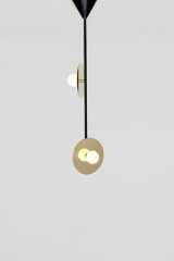Pendant on rod black and gold  Disc and Sphere - Pendants by Atelier Areti