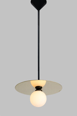 Simple black and gold pendant Disc and Sphere - Pendants by Atelier Areti