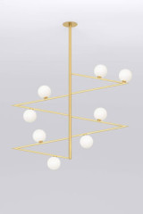 Zigzag pendant lamp in gold Dreieckstrotation 476 - Pendants by Atelier Areti