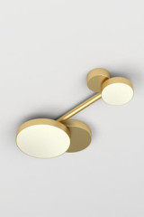 Petit plafonnier en laiton brossé Line Globe and Disc  - Plafonnier by Atelier Areti