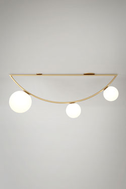 Plafonnier Art Déco géométrique en arc doré Girlande 317  - Plafonnier by Atelier Areti