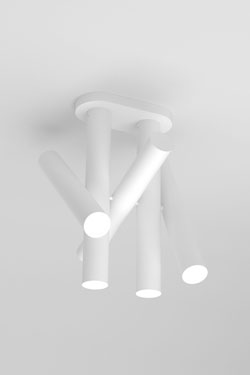 Plafonnier blanc 5 tubes Rotation 437 - Plafonnier by Atelier Areti