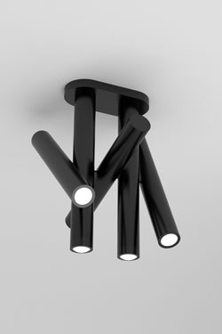 Plafonnier 5 lumières noir Rotation 437 - Plafonnier by Atelier Areti
