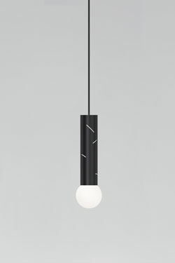 Suspension minimaliste en métal noir Birch 438  - Suspension by Atelier Areti