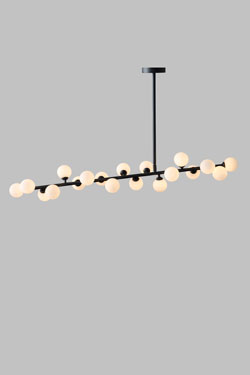 Suspension noire et verre opale Mimosa - Suspension by Atelier Areti