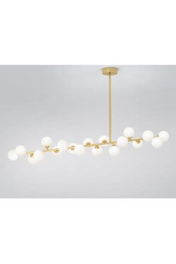 Suspension rampe 19 lumières dorée Mimosa  - Suspension by Atelier Areti