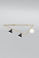Suspension Triangle en laiton brossé 3 lumières - Suspension by Atelier Areti