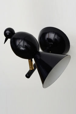 Alouette design black wall light to the left