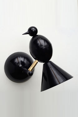 Alouette design black wall light to the left