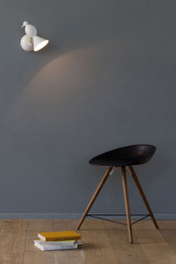 Alouette design white wall light to the left