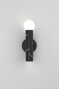 Birch 438 minimalist wall light in black metal and white glass - Wall lights by Atelier Areti