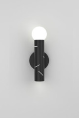 Birch 438 minimalist wall light in black metal and white glass - Wall lights by Atelier Areti