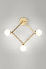 3-light square gold wall lamp - Wall lights by Atelier Areti
