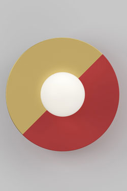 Two-tone gold and red Disc wall light - Wall lights by Atelier Areti