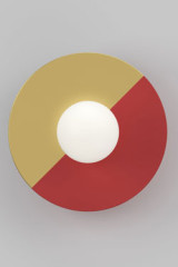 Two-tone gold and red Disc wall light - Wall lights by Atelier Areti