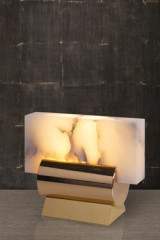 Kyros lampe de table en bronze massif et albâtre - Lampe de table by Ateliers&Torsades