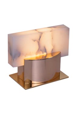 Filao table lamp in bronze and alabaster - Table lamps by Ateliers&Torsades